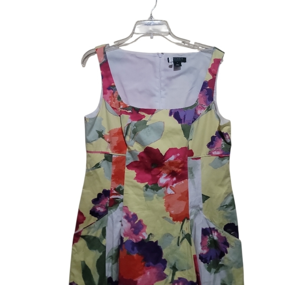 Ralph Lauren Floral Sleeveless Fit and Flare Dress Size 16 - Picture 4 of 7